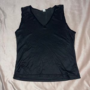 black laced trimmed tank top
